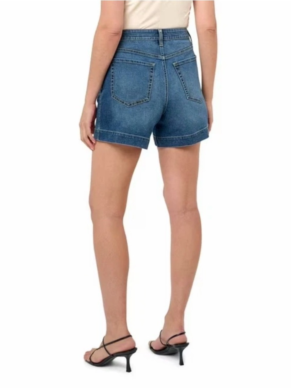Rebecca Minkoff Mid-Rise Blue Denim Shorts - Picture 4 of 11